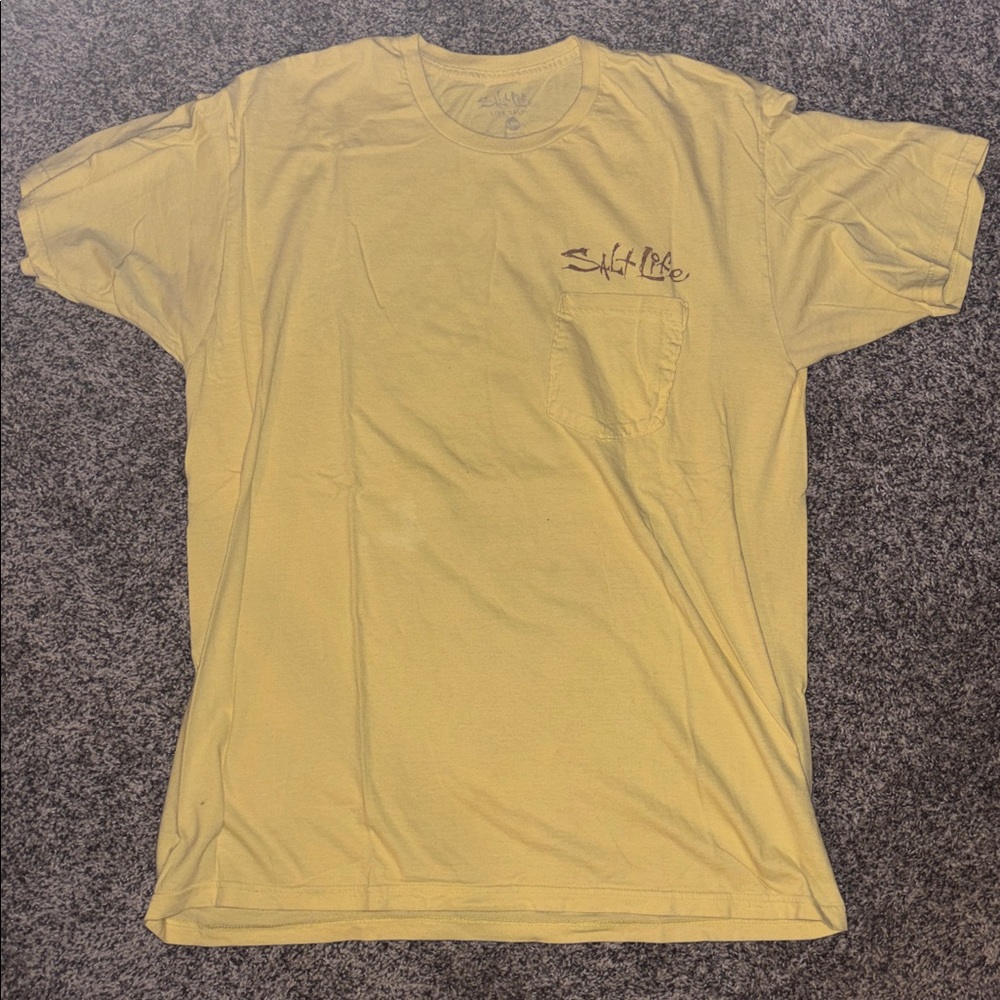 Salt Life Mustard Tee with Pocket